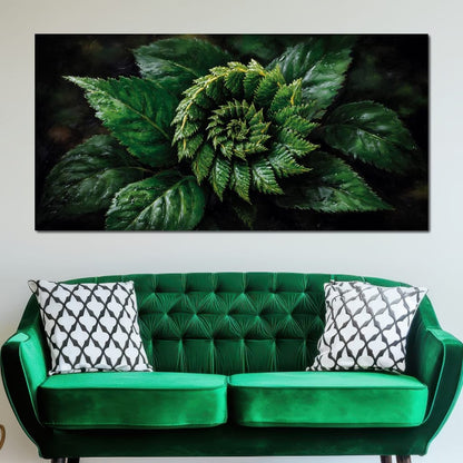 Tropical Fern Leaf Bouquet Canvas Wall Art