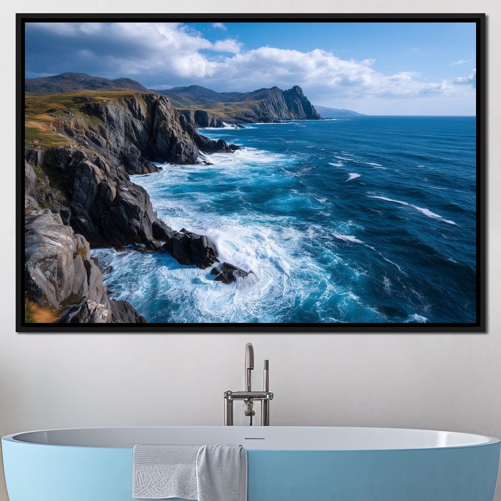 Wild Atlantic Cliff Horizon Canvas Wall Art