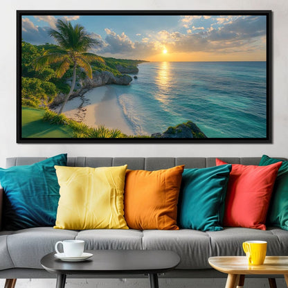 Sunlit Shores of Tranquility Canvas Wall Art