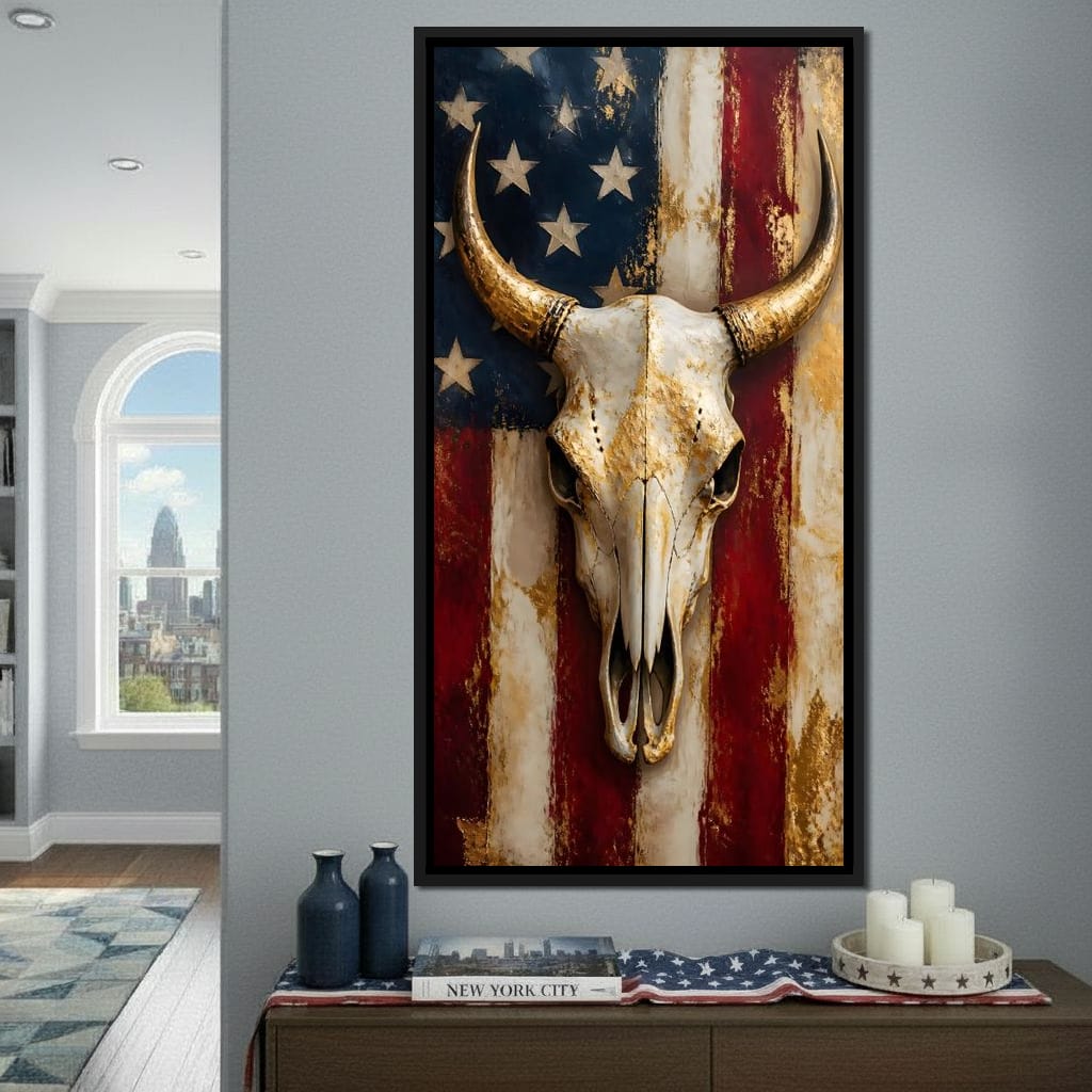 Gilded Horns Of The Republic Canvas Wall Art
