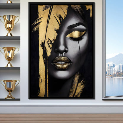 Golden Elegance Enigma Canvas Wall Art
