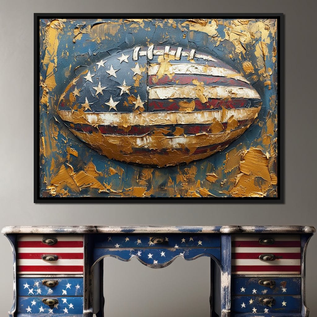 Patriotic Football Canvas Wall Art