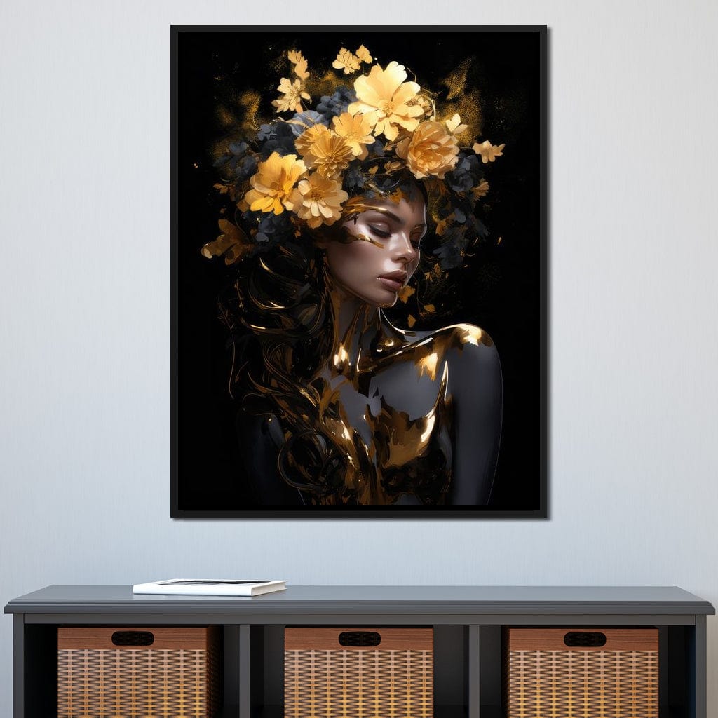 Floral Elegance Crown Canvas Wall Art