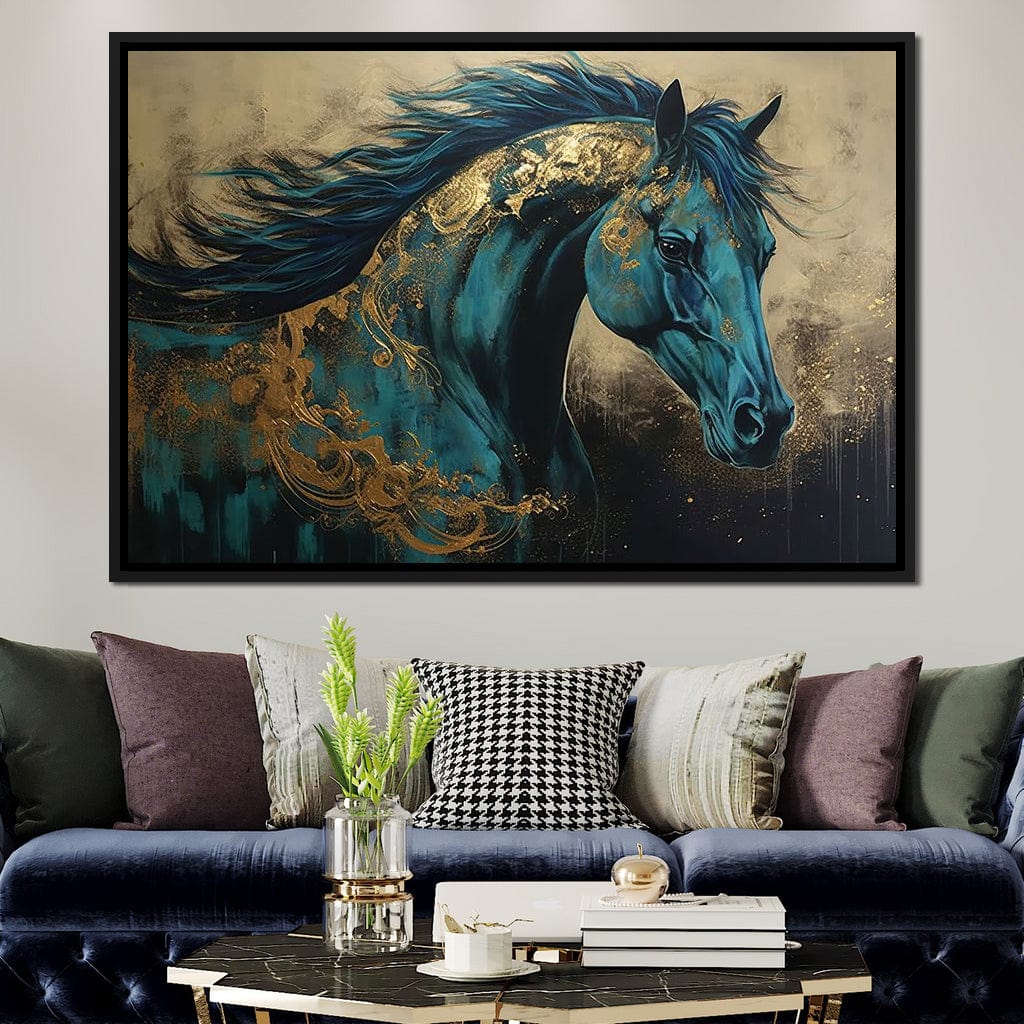 Gilded Horse Canvas Wall Art