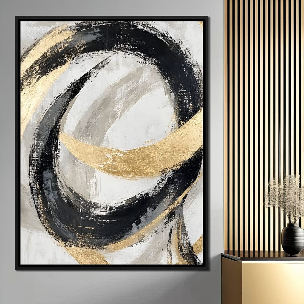 Golden Flow Rhythms Canvas Wall Art