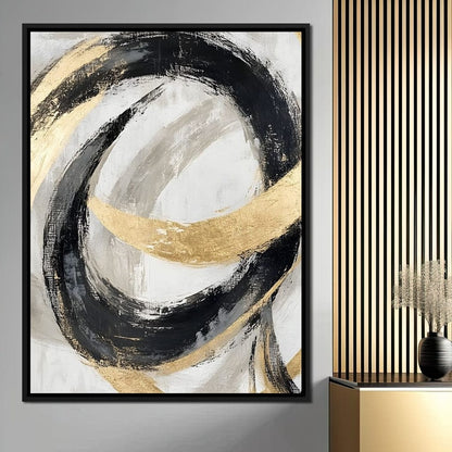 Golden Flow Rhythms Canvas Wall Art