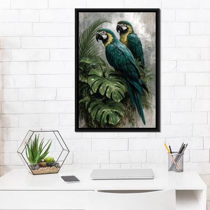 Emerald Jungle Guardians Canvas Wall Art