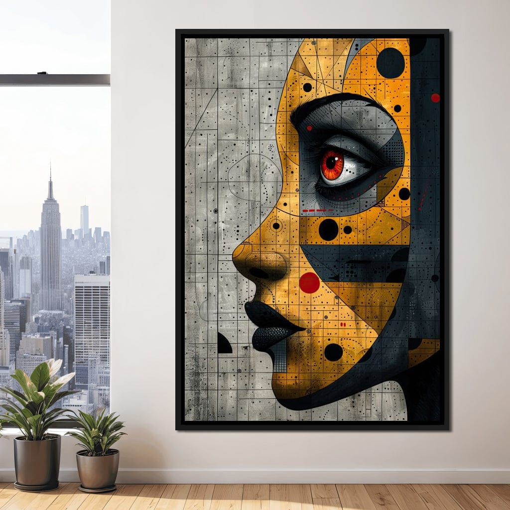 Mechanized Visage Unveiled Canvas Wall Art