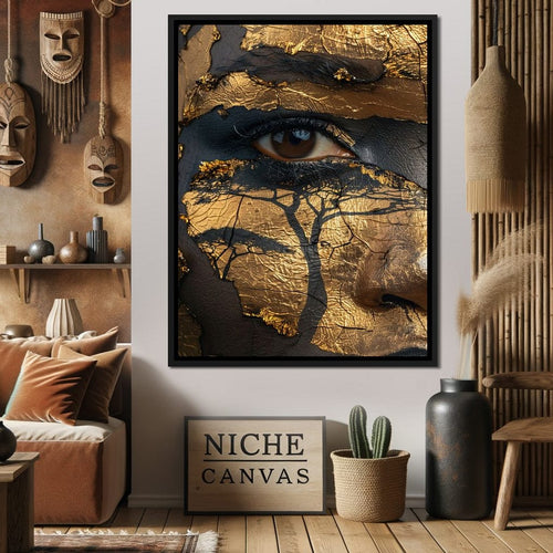 Golden Gaze Jungle Canvas Wall Art