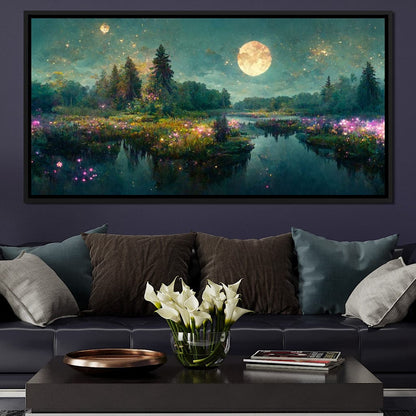 Glittering Lake Canvas Wall Art