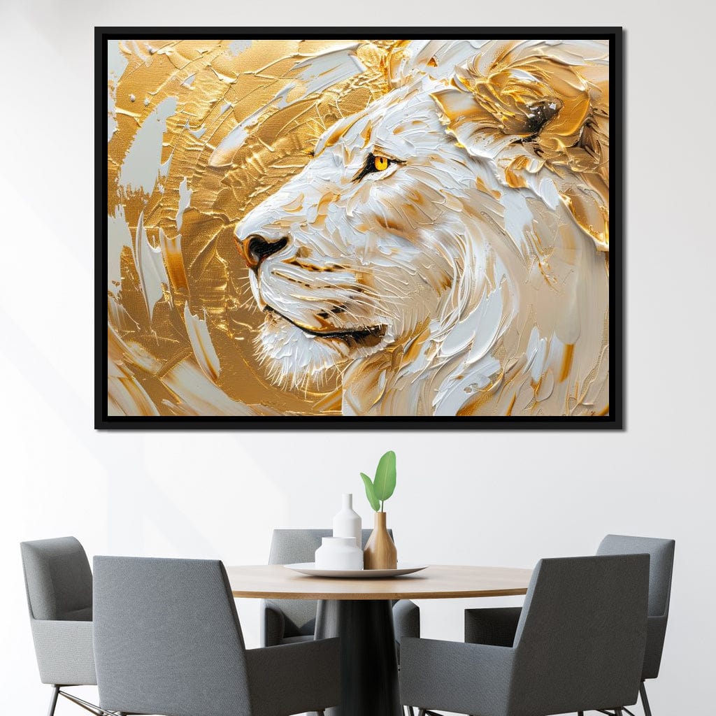 Golden Monarch Lion Canvas Wall Art