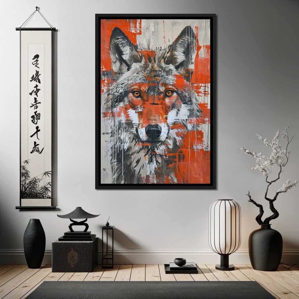 Urban Grey Wolf Canvas Wall Art