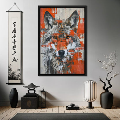 Urban Grey Wolf Canvas Wall Art