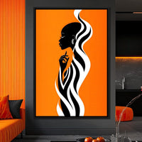 Ebony Flow on Tangerine Dreams Canvas Wall Art
