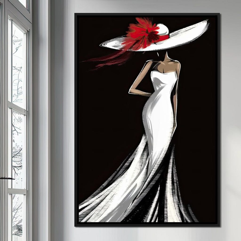 The White Dress - Elegant Nocturne Silhouette Canvas Wall Art