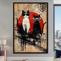 Streetwise Cats With Shades Canvas Wall Art