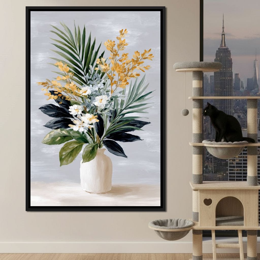 Golden Botanicals Still Life Canvas Wall Art