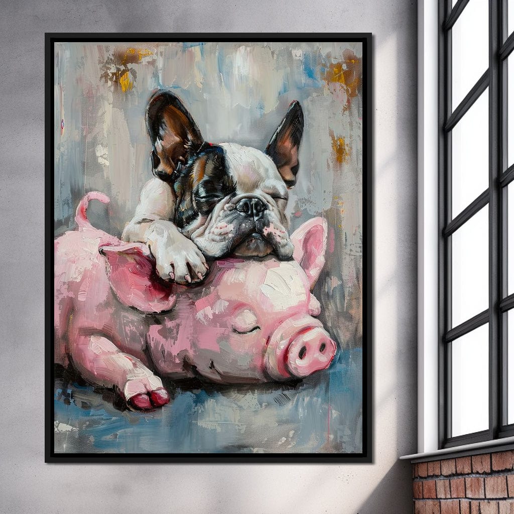 Frenchie Piglet Dreamy Den Canvas Wall Art