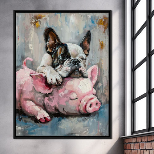Frenchie Piglet Dreamy Den Canvas Wall Art