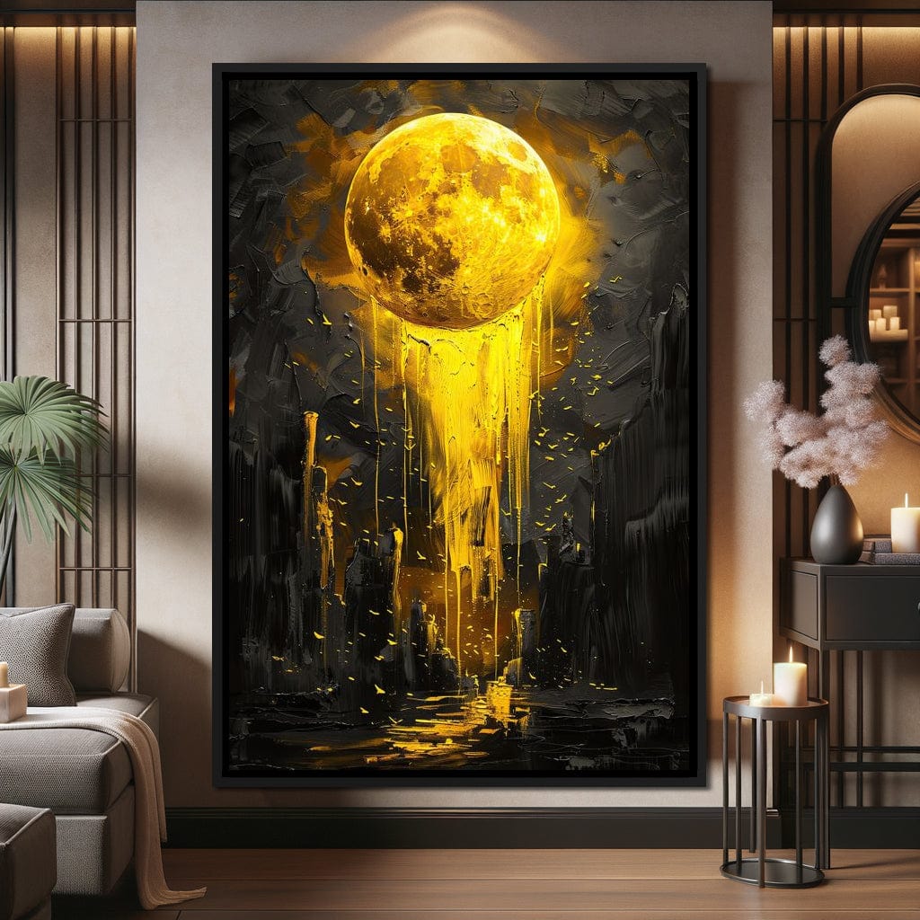 Golden Monolith Meltdown Canvas Wall Art
