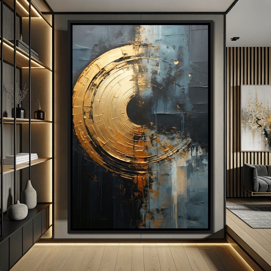 Abyssal Echoes in Gold Canvas Wall Art