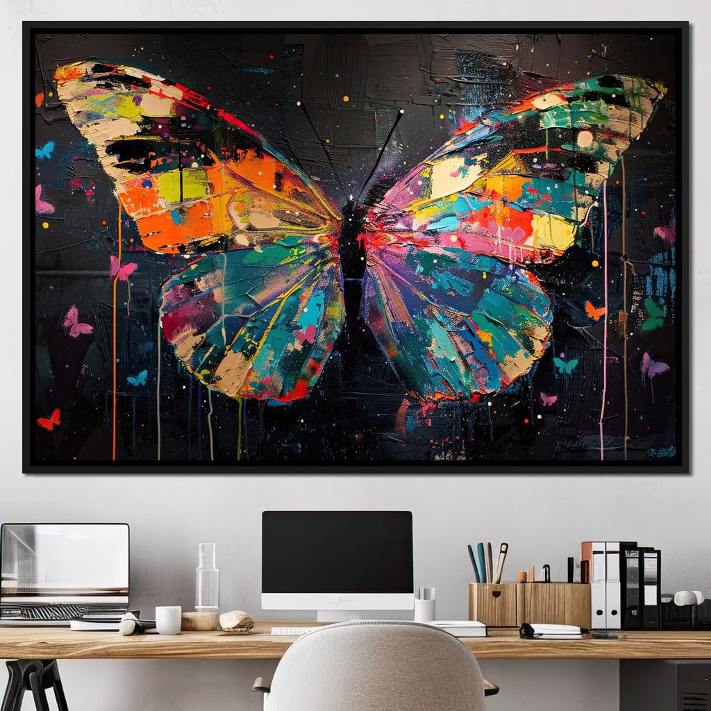 Enchanted Butterfly Mosaic Canvas Wall Art