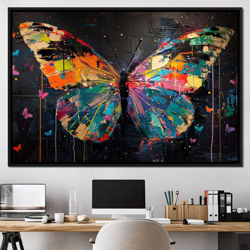 Enchanted Butterfly Mosaic Canvas Wall Art