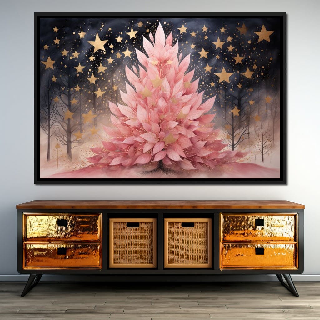 Pink Pine Tree Canvas Wall Art