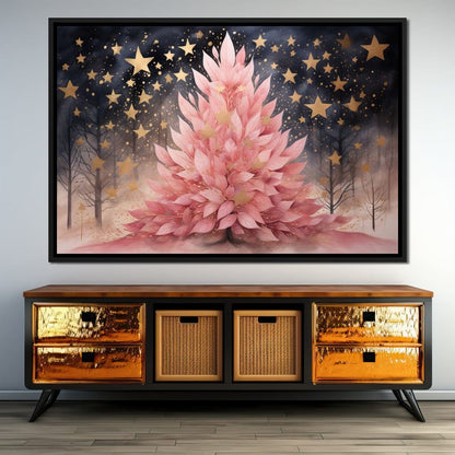 Pink Pine Tree Canvas Wall Art