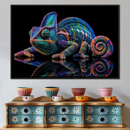 Chromatic Chameleon Canvas Wall Art