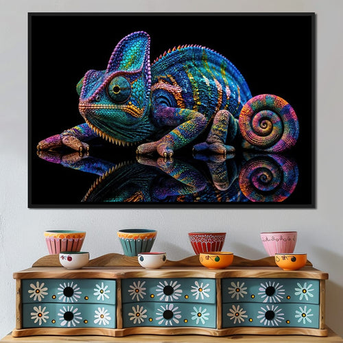 Chromatic Chameleon Canvas Wall Art