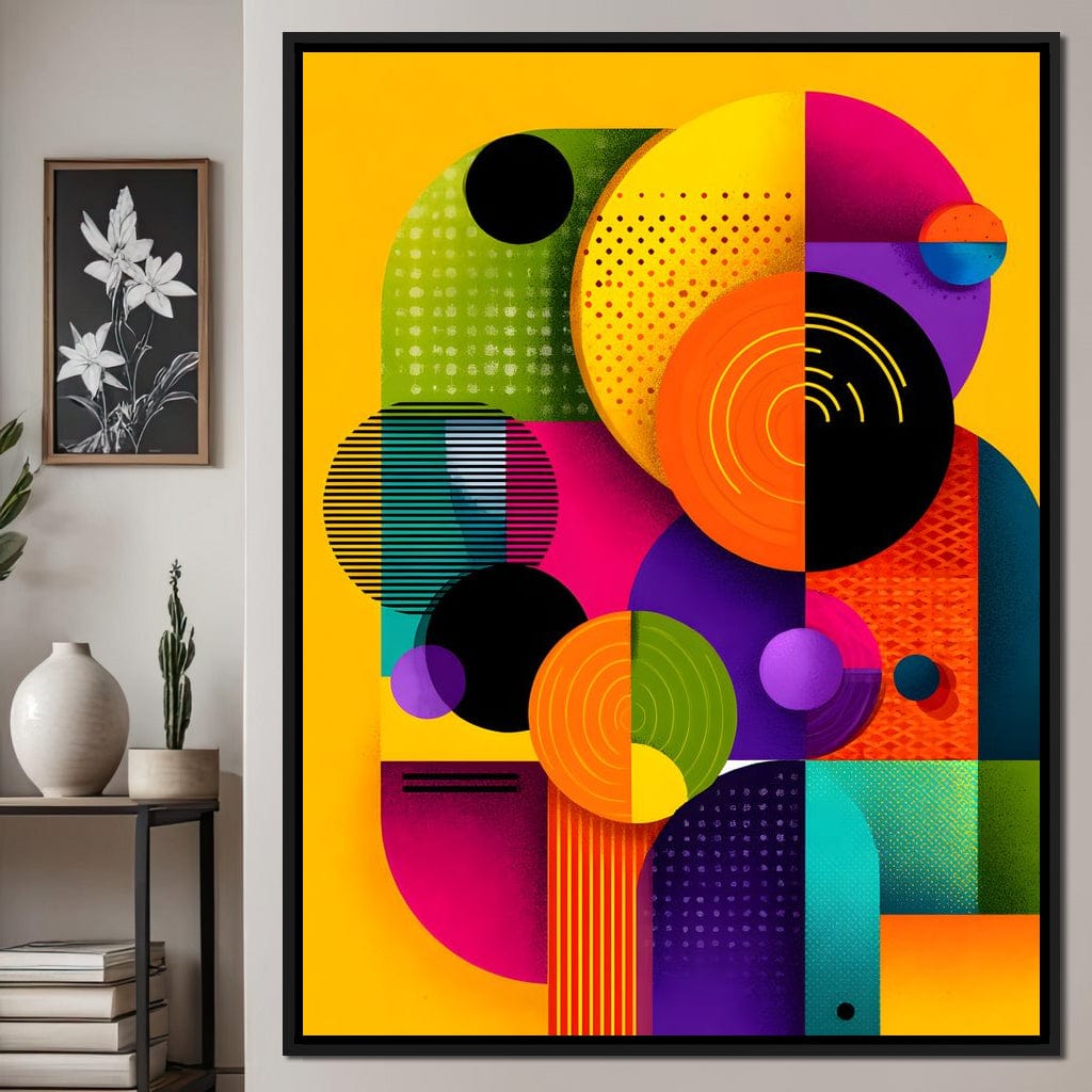 Vivid Geo Orbit Kaleidoscope Canvas Wall Art