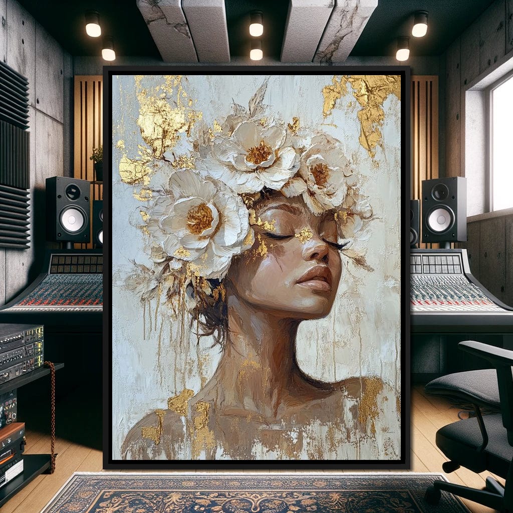 Golden Blossom Dream Essence Canvas Wall Art