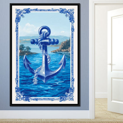 Tropical Ship Anchor Canvas Wall Art