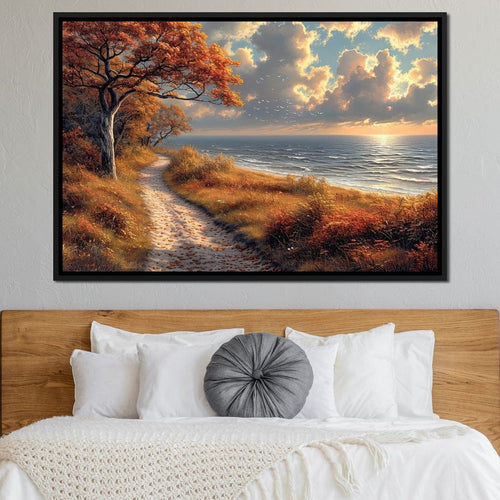 Autumn Seaside Reverie Canvas Wall Art
