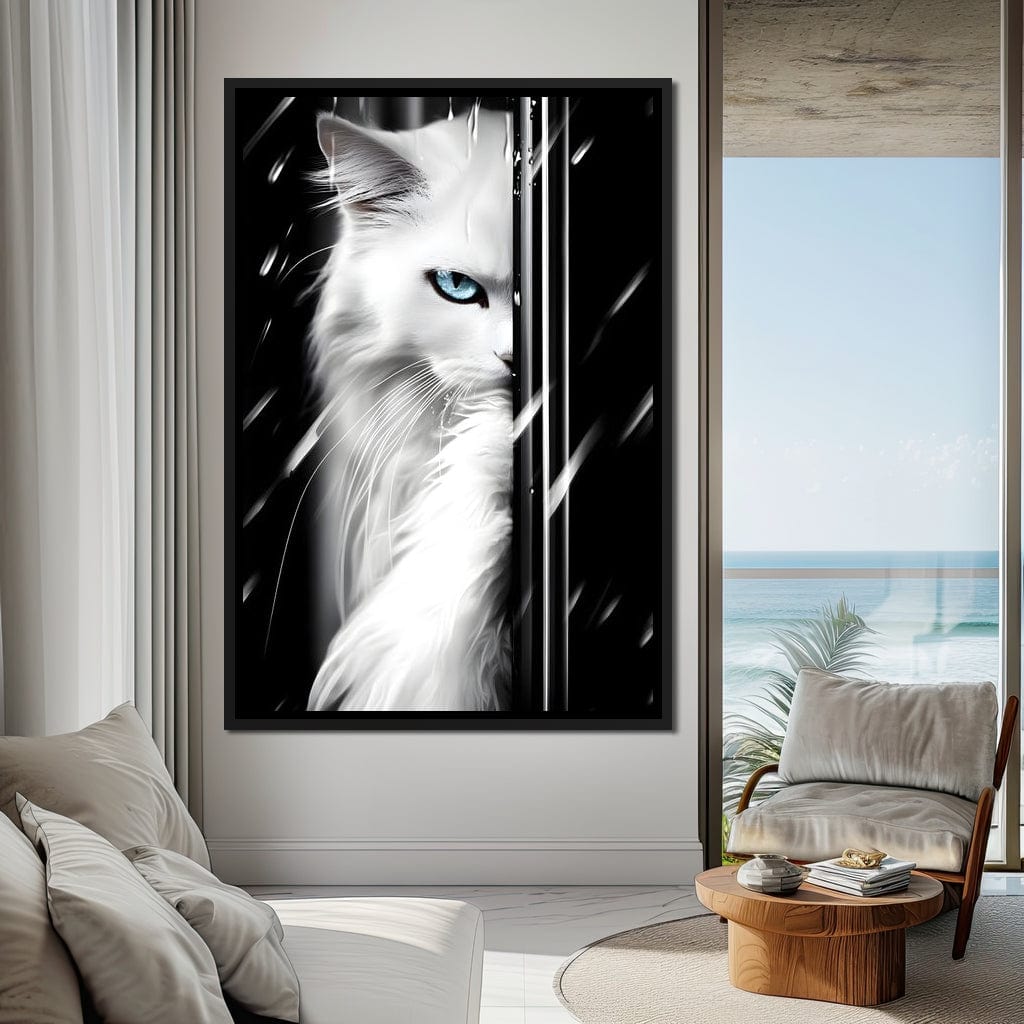 Feline Elegance in Monochrome Canvas Wall Art