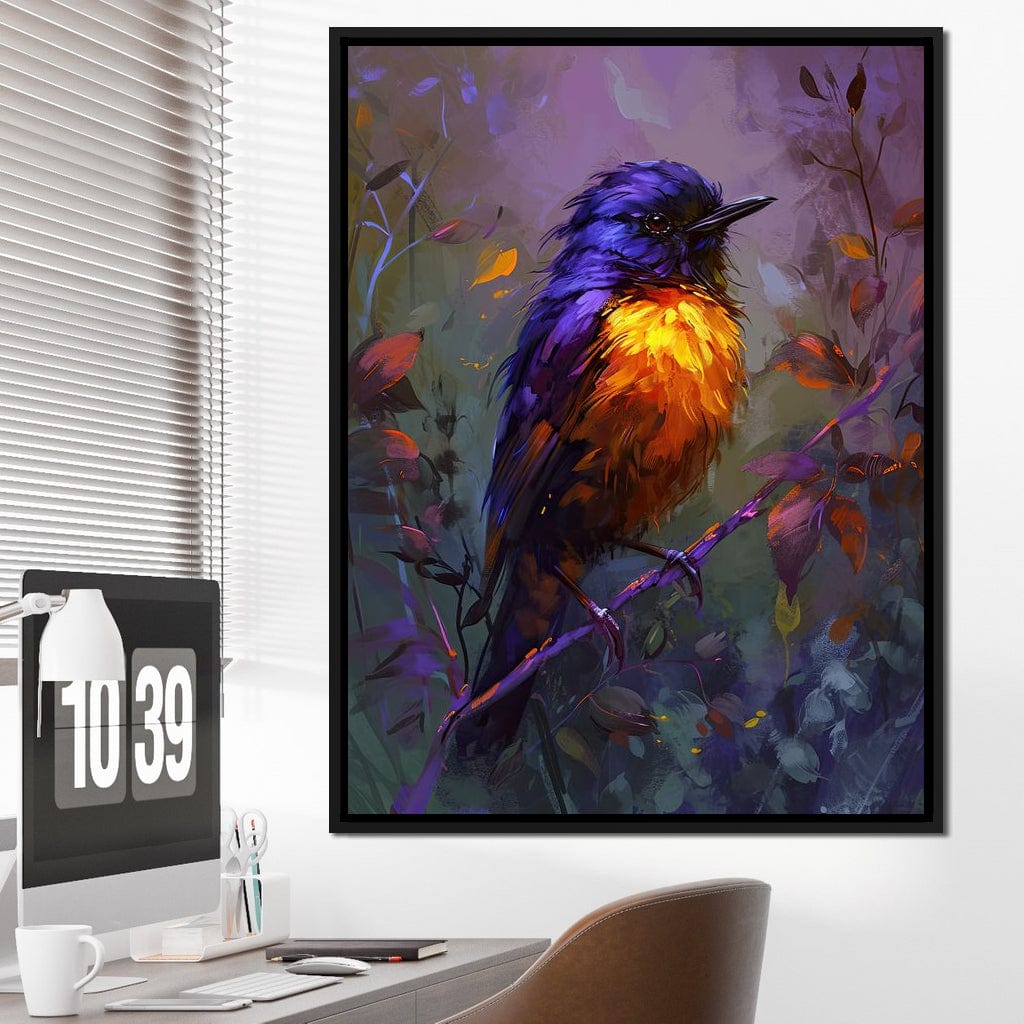 Majestic Twilight Bird Perched Canvas Wall Art
