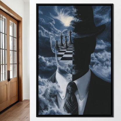 Surreal Chessboard Mind Horizon Canvas Wall Art