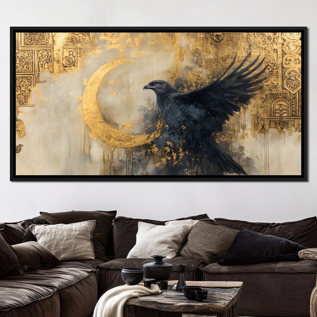 Golden Flight of Midnight Canvas Wall Art
