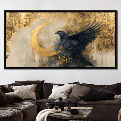 Golden Flight of Midnight Canvas Wall Art