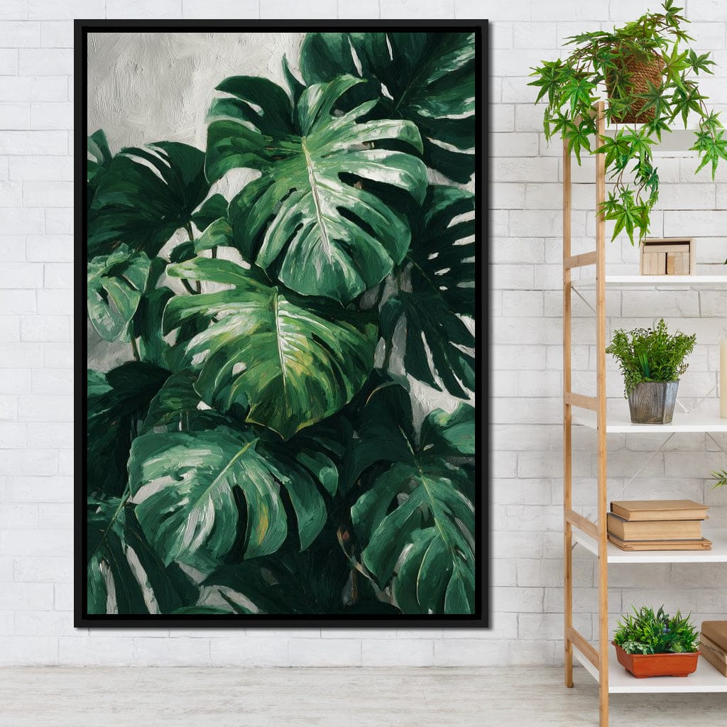 Monstera Garden Stillness Canvas Wall Art