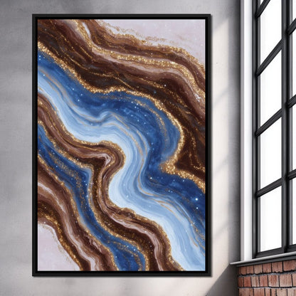 Golden River Geode Swirl Canvas Wall Art