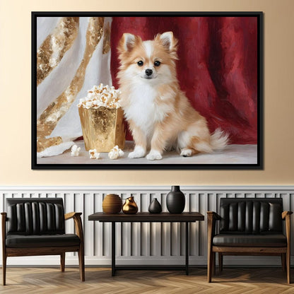 Pomeranian Popcorn Soiree Canvas Wall Art