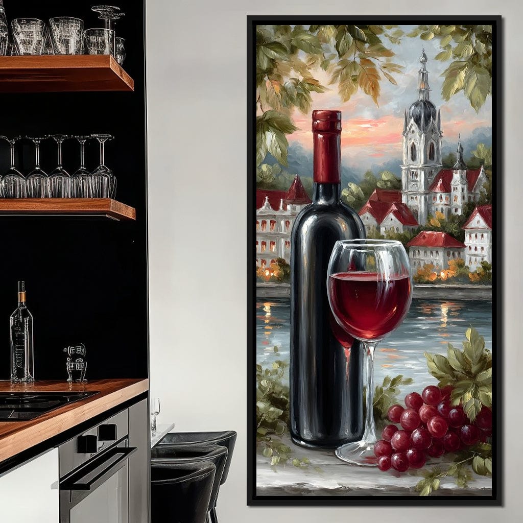 Wine Reflections by the Lake Canvas Wall Art