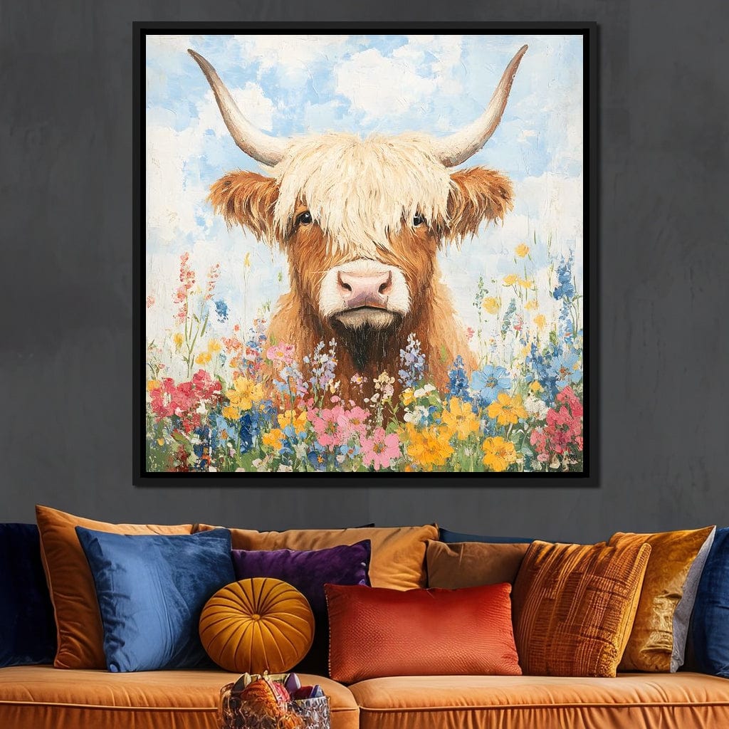 Highland Bloom Encounter Canvas Wall Art