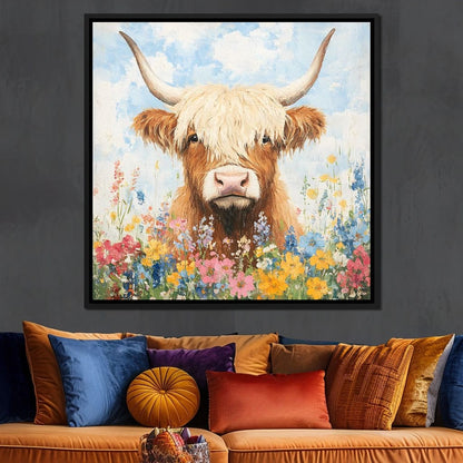 Highland Bloom Encounter Canvas Wall Art