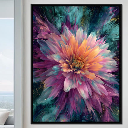 Galactic Petal Burst Canvas Wall Art