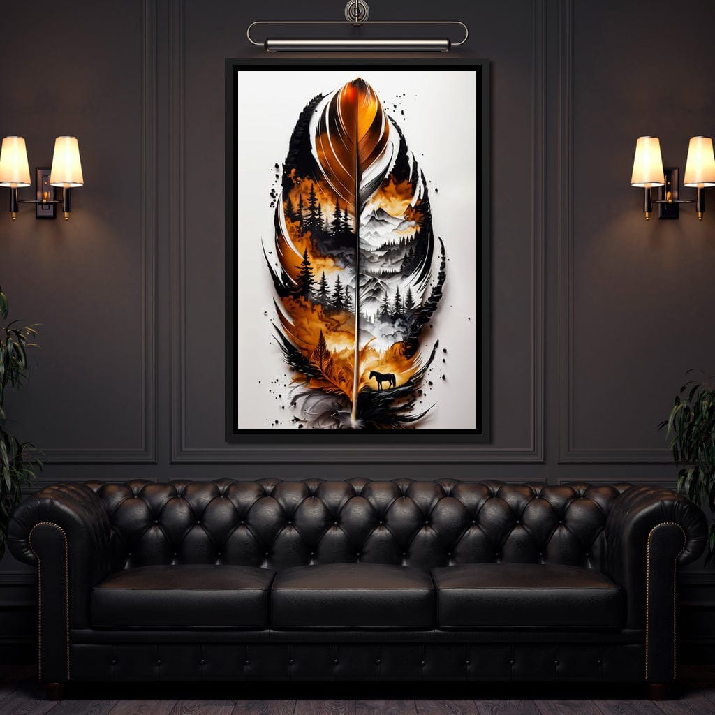Nature in a Feather Canvas Wall Art
