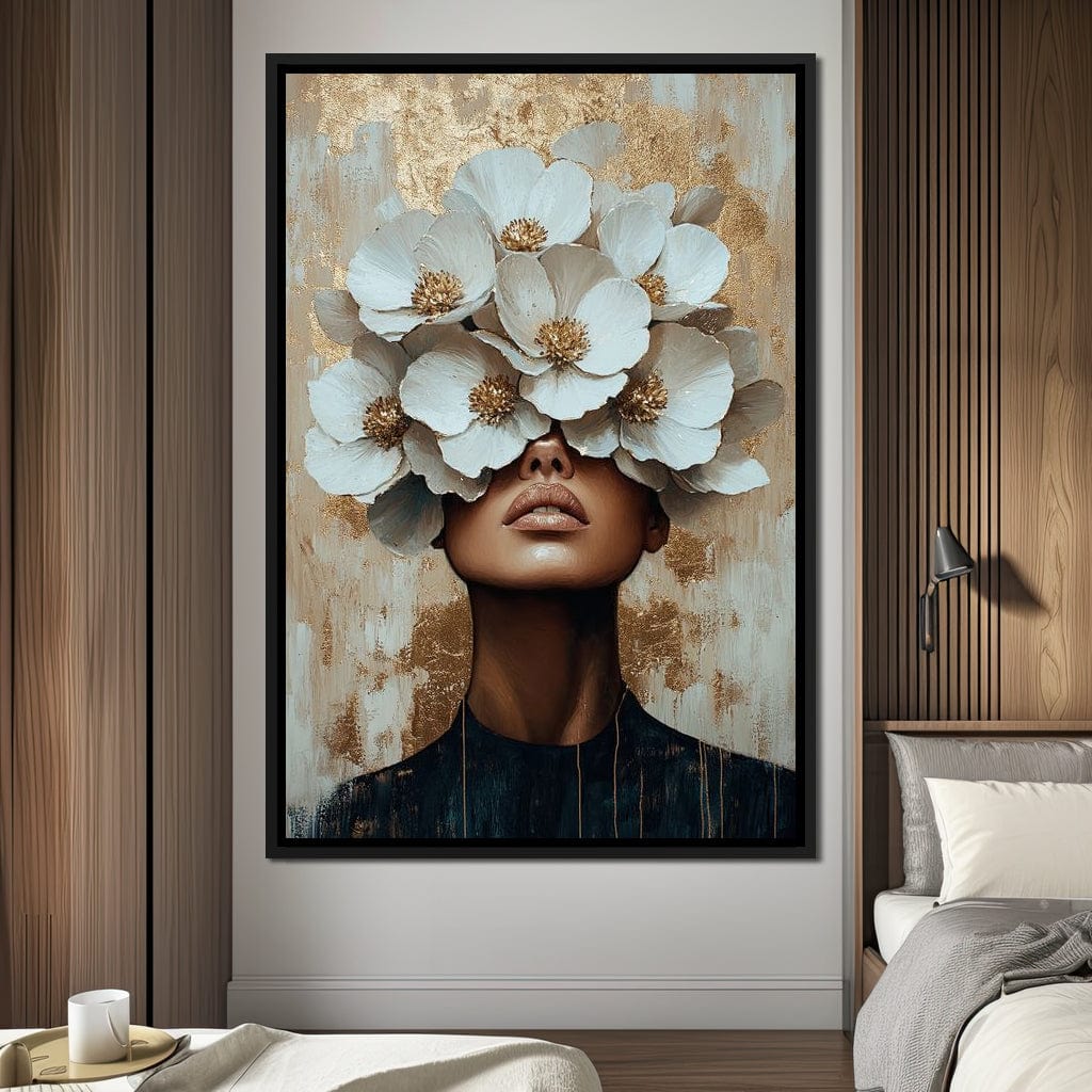 Golden Blossoms Enchantment Canvas Wall Art