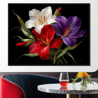 Gladiolus Garden Noir Bloom Canvas Wall Art